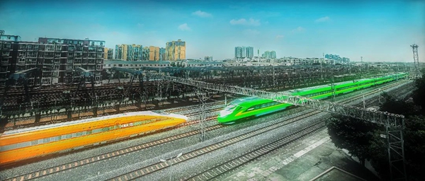 “巨人”號和“和諧”號相會。劉仁權 攝