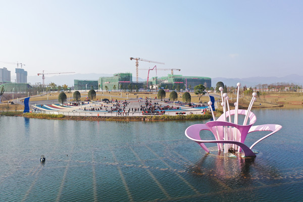 三合湖濕地公園“墊江之眼”。墊江縣委宣傳部供圖