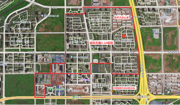 青木關(guān)鎮(zhèn)青山陽(yáng)光小區(qū)（居住區(qū)），新青路95號(hào)海通大藥房新青路店（商業(yè)），具體如圖：