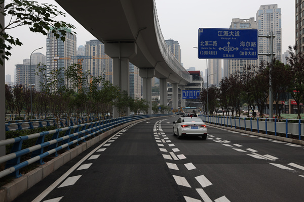 江溉大道通車。江北嘴管委辦供圖?