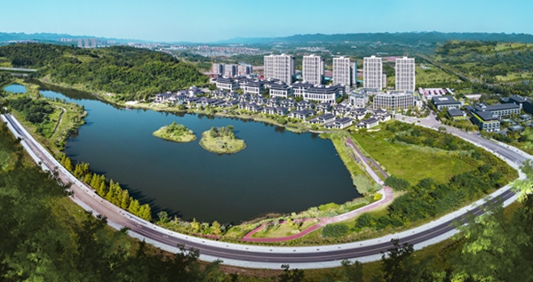 宜居宜業(yè)公園小城。江北區(qū)委宣傳部供圖