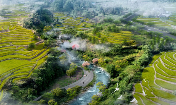 涪陵區(qū)水磨灘水環(huán)境生態(tài)修復(fù)項(xiàng)目效果圖。涪陵區(qū)委宣傳部供圖