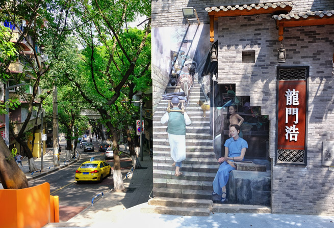 新近亮相的龍門浩老街。郭旭攝
