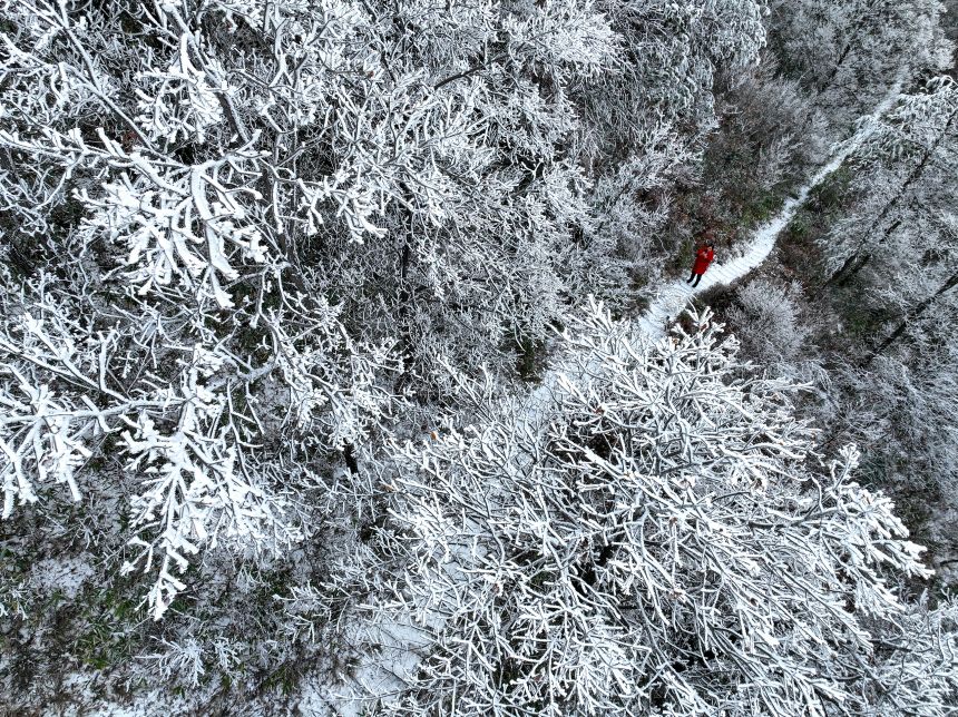 長(zhǎng)江三峽巫峽兩岸銀裝素裹。王正坤攝