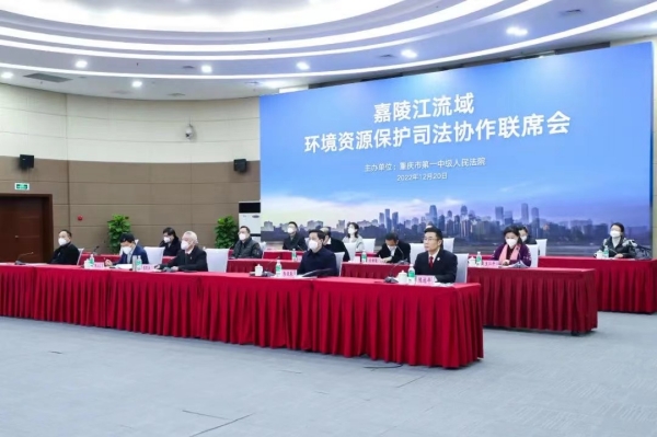 嘉陵江流域環(huán)境資源保護(hù)司法協(xié)作聯(lián)席會(huì)現(xiàn)場(chǎng)。重慶一中法院供圖