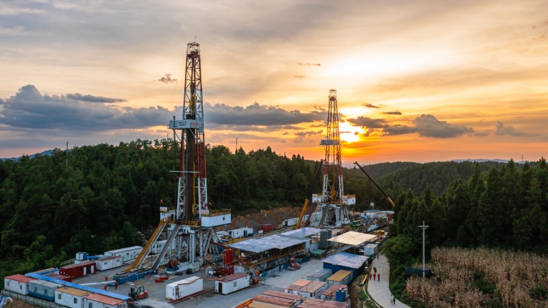 涪陵頁巖氣田鉆井井工廠。涪陵頁巖氣田供圖