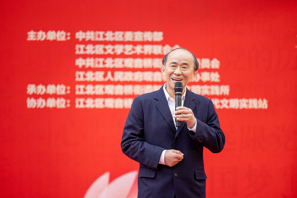 老馬現(xiàn)場(chǎng)宣講。江北區(qū)委宣傳部供圖