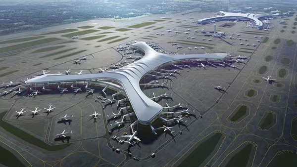 重慶江北國際機(jī)場T3B航站樓效果圖。渝北區(qū)網(wǎng)信辦供圖