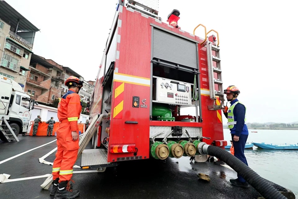 演練現(xiàn)場(chǎng)。重慶市生態(tài)環(huán)境局供圖