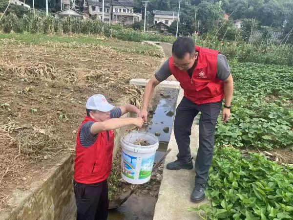 志愿者參與垃圾清理工作。沙坪壩區(qū)交通局供圖