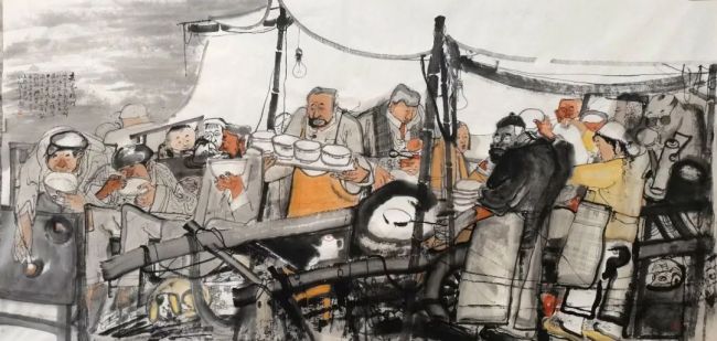 何邦輝《老家滕州》 240×120cm 紙本水墨