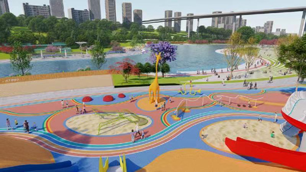 花石公園效果圖。重慶空港新城開(kāi)發(fā)建設(shè)有限公司供圖