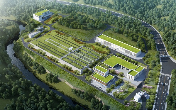 萬州區(qū)何家?guī)r污水處理廠項目效果圖。重慶市住房城鄉(xiāng)建委供圖