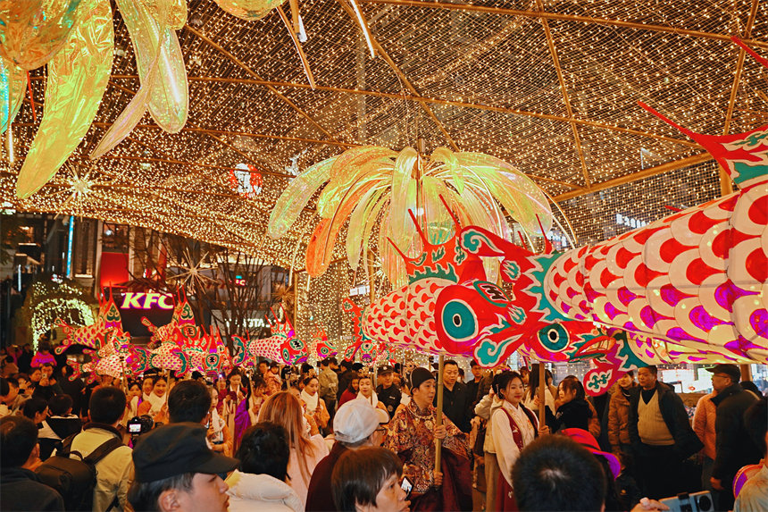 各式各樣的花燈展和燈光秀色彩斑斕、絢麗奪目。郭旭攝