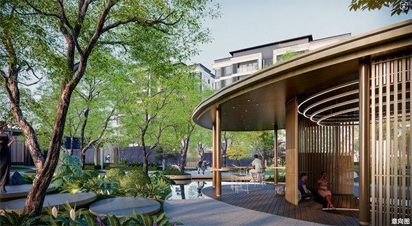 下沉式會藝術(shù)會客廳意向圖。中建·光嶼供圖