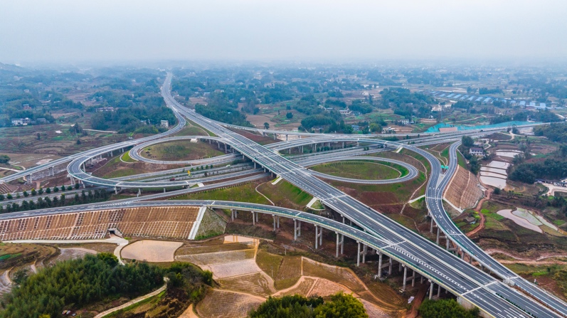 梁開高速齊河樞紐互通。重慶高速集團(tuán)供圖