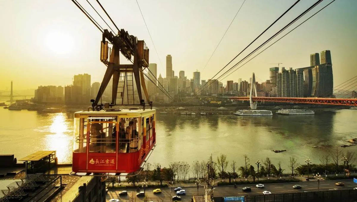 重慶長(zhǎng)江索道。唐安冰攝