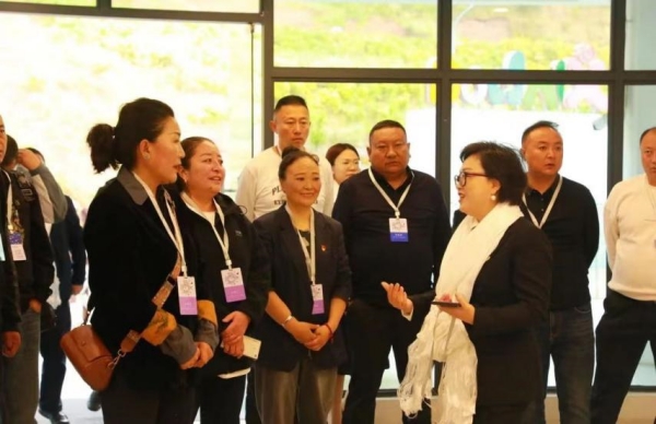 西藏自治區(qū)昌都市類烏齊縣教育局考察團(tuán)來園考察。合川區(qū)新華幼兒園供圖