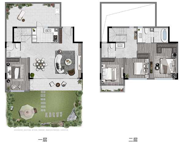 下疊產(chǎn)品戶型圖。越秀重慶供圖