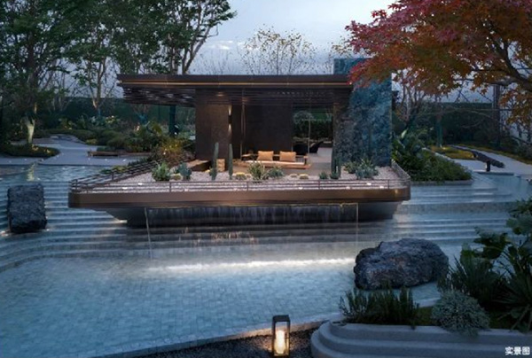 招商渝天府泱鏡組團(tuán)園林實(shí)景。招商蛇口供圖