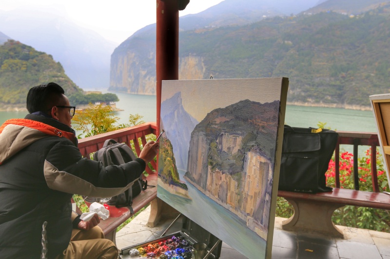 2024長江流域美術(shù)名家走進(jìn)奉節(jié)。重慶市美協(xié)供圖