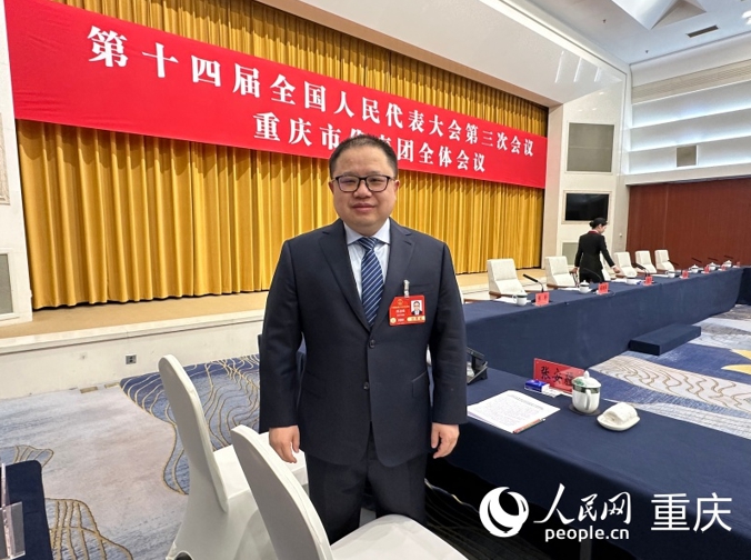 全國人大代表，重慶智飛生物制品股份有限公司副董事長、總裁蔣凌峰。人民網(wǎng)記者 劉政寧攝