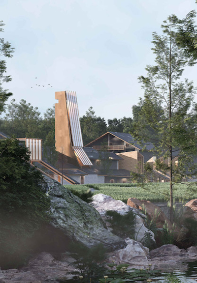 風(fēng)起巴渝 水承吳灘——吳灘古鎮(zhèn)建筑與景觀適應(yīng)性設(shè)計(jì)作品效果圖?；顒?dòng)方供圖