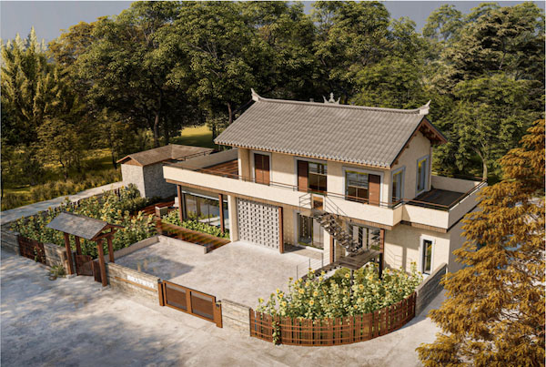 璧山區(qū)七塘鎮(zhèn)喜觀村巴渝民居效果圖。重慶市住房城鄉(xiāng)建委供圖