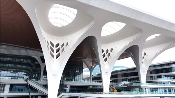 多曲面樹形柱。中鐵建工集團(tuán)供圖