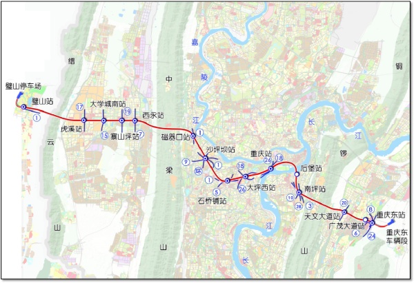 重慶軌道交通27號線。重慶設(shè)計(jì)集團(tuán)有限公司市政設(shè)計(jì)研究院供圖