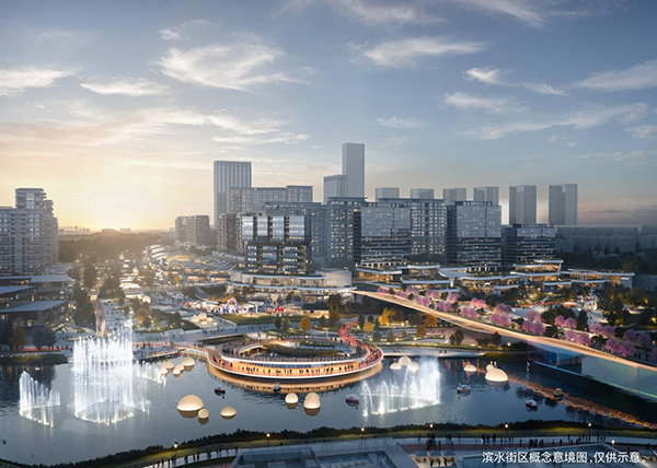 禮嘉御湖境濱水街區(qū)概念意境圖。重慶龍湖供圖