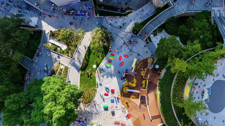 鶯花渡公園（無人機(jī)拍攝）。受訪者供圖