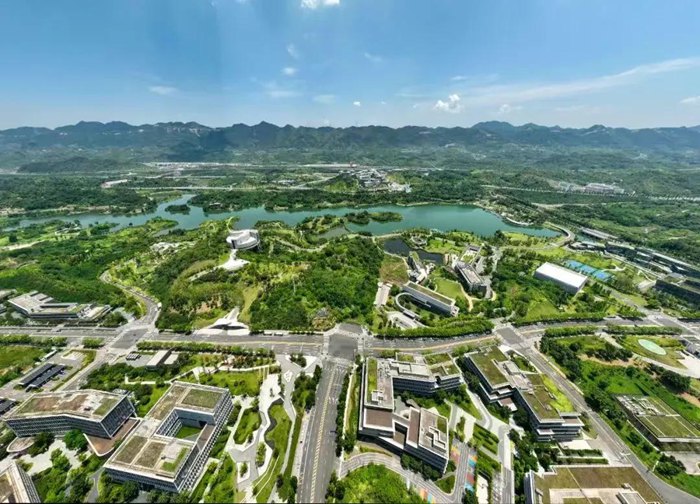 明月湖美景。兩江協(xié)同創(chuàng)新區(qū)供圖