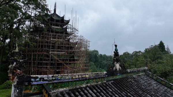 萬歲樓保護修繕工程正式啟動。大足區(qū)委宣傳部供圖