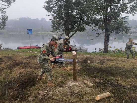 民兵實(shí)戰(zhàn)化演練現(xiàn)場(chǎng)。巴福鎮(zhèn)供圖