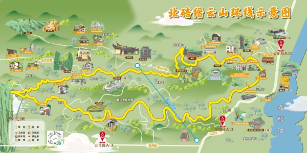 北碚縉云山環(huán)線示意圖。北碚區(qū)委宣傳部供圖