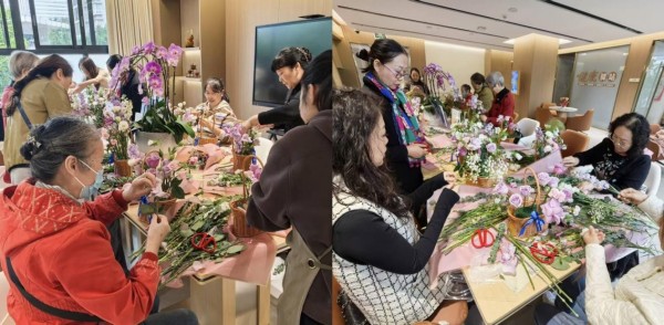 開展花籃手工課堂活動。興業(yè)銀行重慶分行供圖
